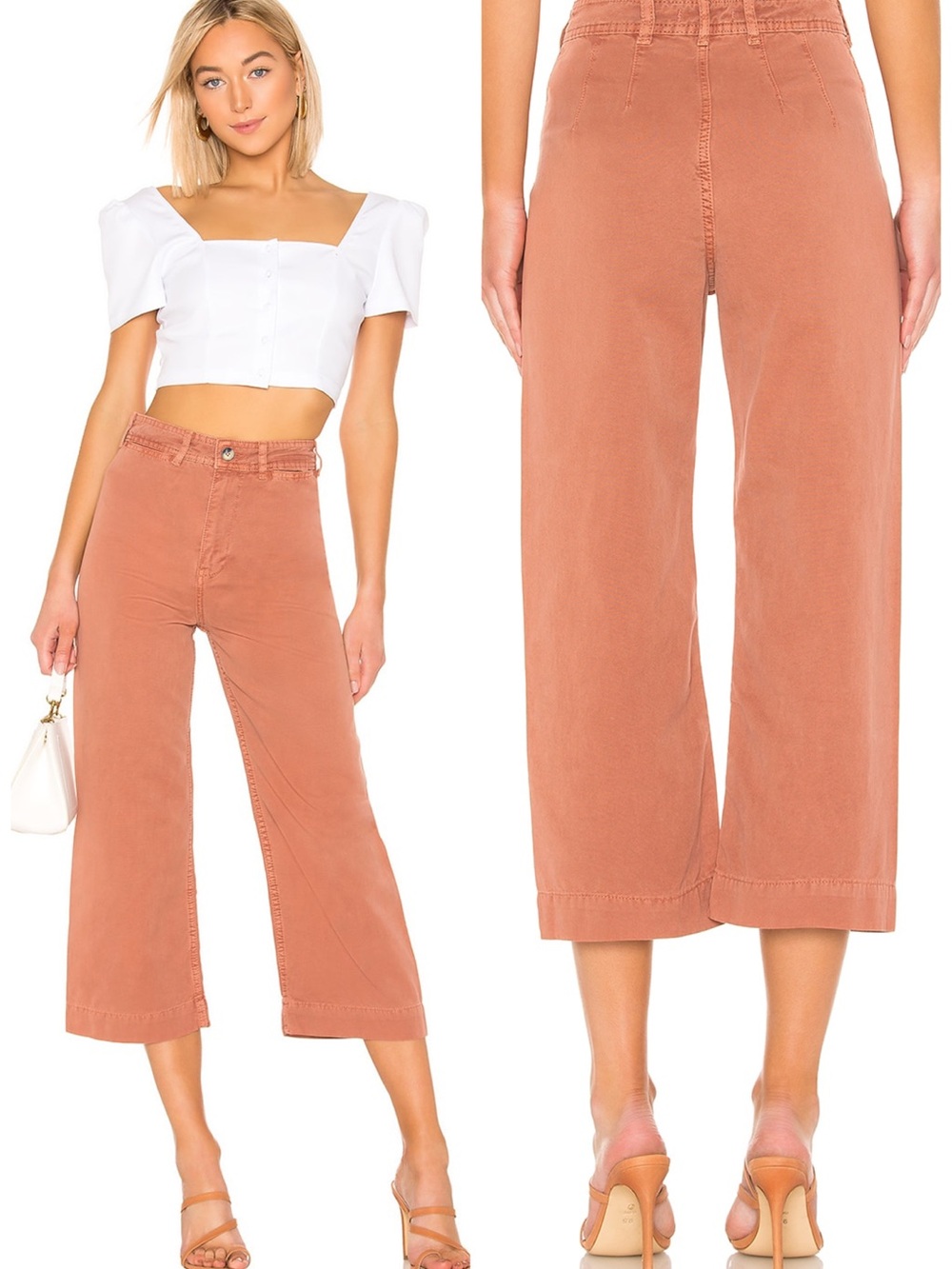 Free People We The Free Patti Cropped Wide Leg Pants Size 27 in Rose EUC